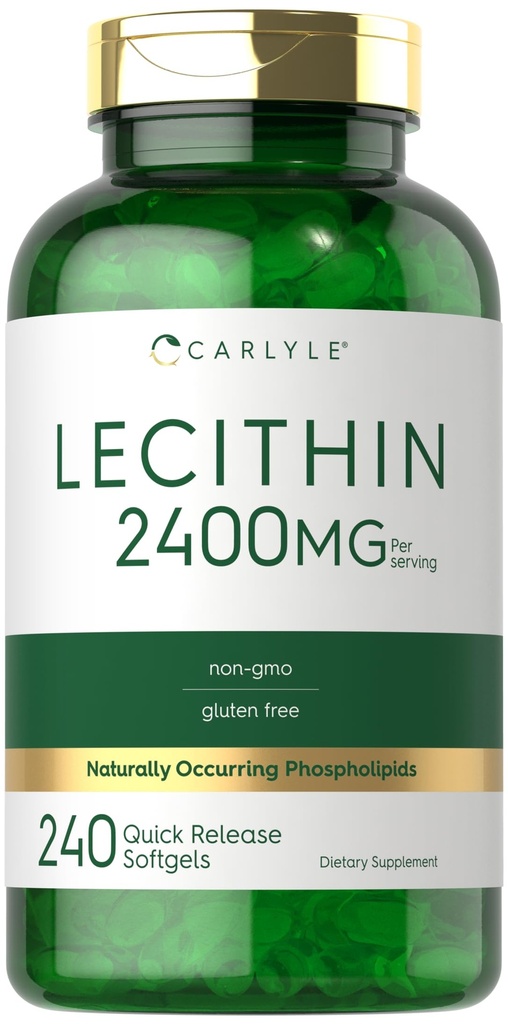 Carlyle Lecithin Supplement- 124; 2400mg - 124; 240 Softgel Kapsler - 124; med naturligt-Ocouring Phospholipid - 124; Non- GMO, Gluten Free