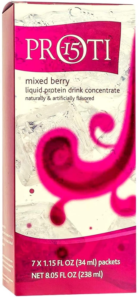 PROTIFIT - High Protein Liquid Fruit Drink Concentrate Mix, 15g Protein, Fedtfri, Lav Carb, Lav kalorie, Ideel Protein Kompatibel, 7 Servere per kasse (blandet berry)
