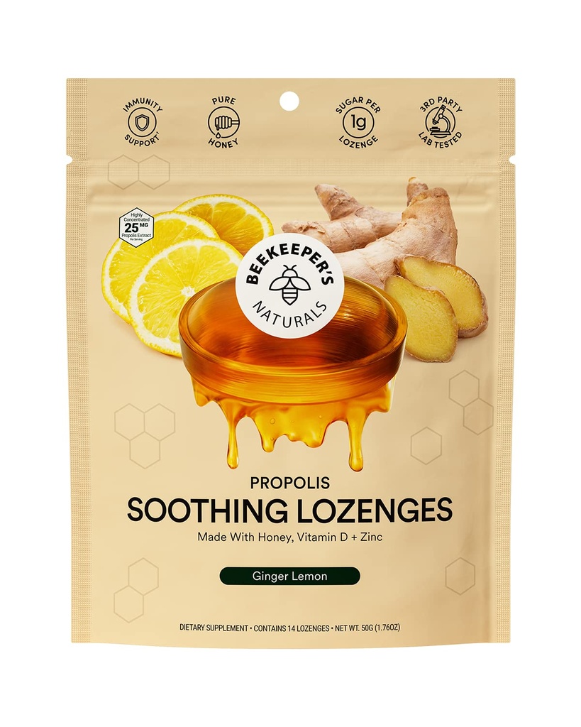 Biavlere Naturals Ginger Lemon Lozenges, 14 Ct