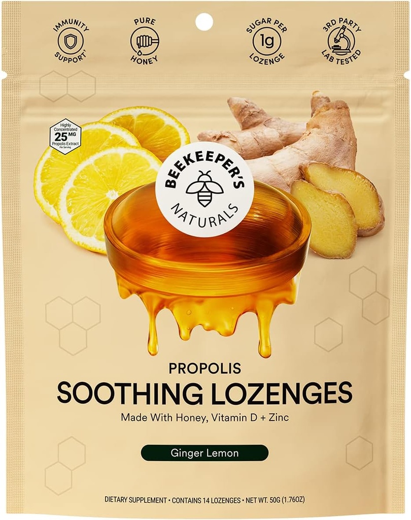 Biavlere Naturals Ginger Lemon Lozenges, 14 Ct