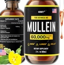 HERBIFY Mullein Extract 2 oz Tincture for Respiratory Health, Mullein Leaf og blomster Blend (Verbascum Densiflorum)