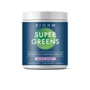 BIOHM Super Green, Green Superfood Powder (8.5 Oz, 30 Servere) Antioxidant Veggie Powder & Smoothie Mix, 34 Superfoods & Spirulina, fordøjelige enzymer, Prebiotika og probiotika, blandet berry flavor
