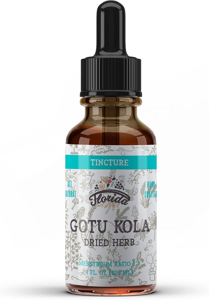 Gotu Kola Tincture, Organic Gotu Kola Extract, Gotu Kola Drops (Centella Asiatica) Tørret urt