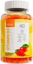Khair Halal Vitamin D3 Gummies for Bone & Muscle Support - Non-GMO, Gluten & Gelatin Free, Vegetarian, Halal-Certified, Natural Mango, Peach & Strawberry Flavors - 60 Gummies