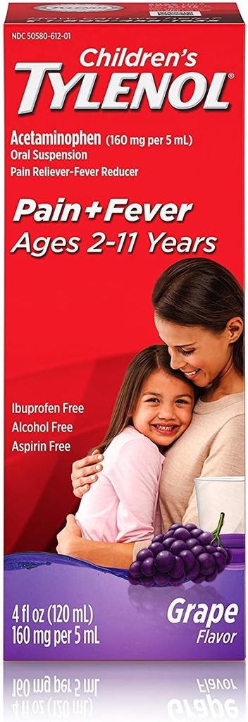 TYLENOL Børns Oral Suspension Grape Splash Flavor 4 oz