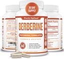 Rent Optimal Berberine HCL 1200mg - High Potency Supplement fra Berberis Aristata, Natural Compound, 60 Easy- to- Swallow Veggie Kapsler
