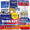 BurnFix ® Burn Kit Førstehjælp til Burns Emergency - 26 - Piece Burn Treatment with Cooling Gel, Dressings & Gloves - Køkken, Sunburn, Kemisk & Scald Relief - Home, Office, Rejser
