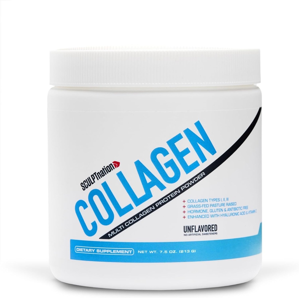 Depotnationen af V Shred Collagen Peptider Powder - Type I, II og III Collagen Plus Hyaluronsyre til støtte sundt hår, negle, hud, knogler, og fælles sundhed - Unflavored, 30 dages forsyning