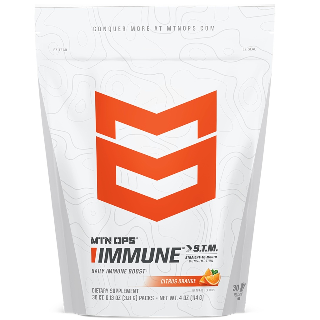 MTN OPS immunSTM Powder Drink Mix, C-vitamin, D-vitamin, Zink & antioxidanter til daglig immunstøtte, hydrering og wellness, 30 Servere, Citrus Flavor