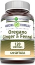 Amazing Formulas Oregano Oil med ingefær & Fennel Supplement Note 124; 120 Softgels