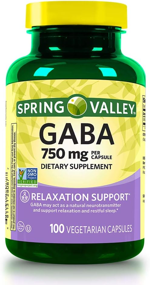 Spring Valley Gaba 750 mg afslapningsstøtte, 100 kapsler
