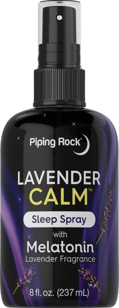 Piping Rock Melatonin Sleep Spray til voksne • 124; 8 fl oz • 124; med Melatonin & Lavendel til puder, værelse & krop • 124; Nattetid rolig Mist