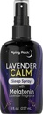 Piping Rock Melatonin Sleep Spray til voksne • 124; 8 fl oz • 124; med Melatonin & Lavendel til puder, værelse & krop • 124; Nattetid rolig Mist