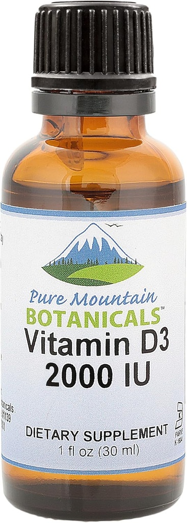 Liquid Vitamin D Drops - Unflavored Kosher D3 Liquid Drops in MCT Oil - 2000iu per Serving - 1oz Bottle