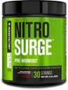 Jacked Factory NITROSURGE Pre Workout Supplement - Endeløs energi, Instant Strength Gains, Clear Focus og Intensive Pumper - NO Booster & Kraftfuld Preworkout Energy Powder - 30 Servering, Black Cherry
