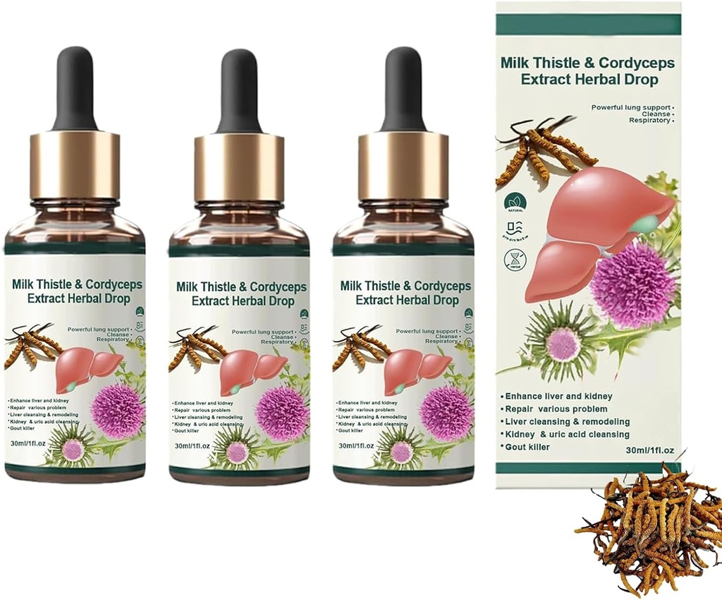 Cordyceps Sinensis Extract - Lung Clearing Drops - Clean & Breathe Promodes Self-Rengøring af Lungs, Lung Cleansing Herbal Drops