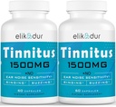 1500 MG Tinnitus for Ringende Øre, Tinnitus Supplement for Øre Ringning, Proprietary Herbal Blend, Øre Tinnitus for Kvinder Mænd, (60 Caps, 2 - Pack)