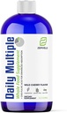 Flydende Dagligt Multiple Supplement- 124; Hel Food Nutrition - Wild Cherries, Honning, Aloe Vera, Seaweed - 124; Multi- Mineral Measures 124; for hele familien; Cherry Flavor