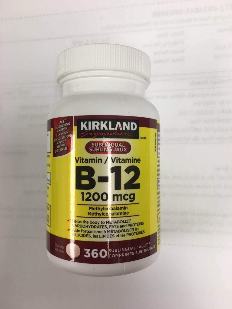 Kirkland Signature Vitamin B12, 1200mcg, 360 tabletter