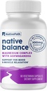NativePath Native Balance Magnesium tillæg med Ashwagandha - Høj Absorption Aquamin Ocean- souced Formel - 60 kapsler