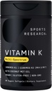 Sports Research Vitamin K Multi- Spectrum - Tre typer af vitamin K: K1, K2 MK-4 & K2 MK- 7 - Vegansk Friendly, Plantgel Capsule - 60 bløddele