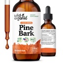 Wild & Organic Pine Bark Extract Tinktur - Antioxidant Support - Pinus Pinaster Kosttilskud - Fransk Maritime Bark Liquid Drops - 2 - Måned Supply - Vegan, Alkohol & Sugar- Free - 2 fl oz