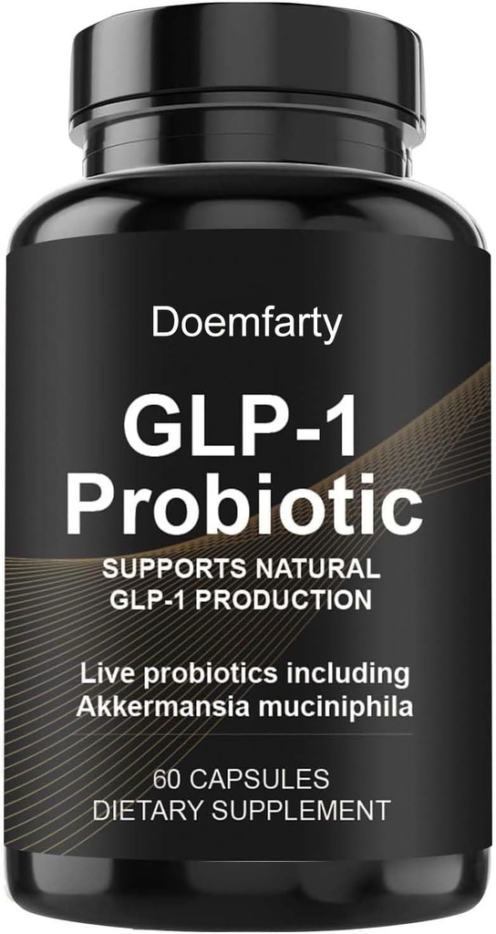 60 PCS GLP-1 Probiotic - AFU Multi- Strain Probiotic + Prebiotic, naturligvis Support GLP-1 Produktion, Forsinket udgivelse, Third-Party Testet, for Mænd og kvinder 60 Servering (Pack of 1) V7
