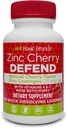 Grundlæggende brands - Zink Cherry Defend - 100 Lozenges - Natural Cherry Flavor Zinc- Lozenges - Immunboost, Cold Relief, Non- GMO, Zinkacetat & C-vitamin - 2-Pack