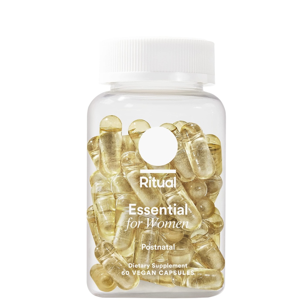 Ritual Essential for Women Postnatal Multivitamin - Postpartum Vitamin - Omega-3 DHA & Cholin for Lactation Support, Vitamin A, C, D3 & Zink for immunfunktion Support *, B12, Jod, Biotin, 30 Dag