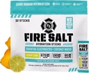 Brand Science Fire Salt Hydration Sticks, Elektrolyter & kokos vand, Hydration Drink Mix med Magnesium, Kalium & Natrium, Zero Sugar, Single Serve On the Go Packs, Lemon Lime Flavor, 32 Greve