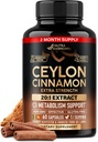 Ceylon kanel kapsler - Ekstra styrke - Energy Heart & Metabolisme Støtte til mænd og kvinder - Pure Natural kanel 20: 1 Uddrag Supplement - GMO & Gluten Free - Made in USA - 60 Kapsler 2 Måned