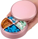 Metal Pill Organizer 4 Compartments - Bærbar rejse Pill sag Daglig, Vandtæt Pill Box for purse, Compact Pill Holder Medicin Container Dispensere til Vitamin Torsk Lever Oil Supplement Pink