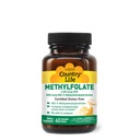 Country Life Methylfolate Chewable Tablets - Metabolic Active Folate - Great Tasting Orange Flavor - Gluten- Free - Glat smelte - Vegan B12 - Kvinder Vitamin - Dagligt tillæg - 60 tabletter