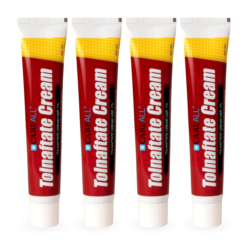 CareAll Tolnaftate Cream USP 1%, 1,0 oz. Tube (4 Pack), Effektiv antimykotisk behandling og Itch Relief for Atlete 's Foot, Jock Itch, Ringorm, Sammenlign med førende mærke