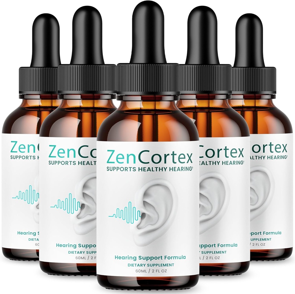 (5 Pack) Zencortex For Tinnitus Relief - Official Formel - Zencortex Drops til ører, Zen Cortex 24 Tinnitus Drops flydende supplement anmeldelser, Zen Cortex Hørestøtte Formel, Zencortex Oral (10oz)