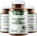 Vegan Labs Citrus Bergamot Extract 1500MG- 180 Vegan Capsules- 25: 1 Citrus Bergamia Ekstrac- Understøtter samlet sundhed og antioxidant Protection- Gluten Free, Non- GMO