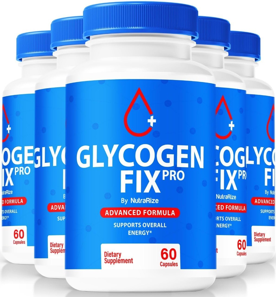(5 Pack) Glycogen Fix Pro kapsler, All- Natural Blood Support Formel, Premium supplement til støtte sund livsstil og vedligeholde stabile niveauer, officielle GlycogenFix Pro anmeldelser (300 kapsler)