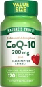 Nature 's Truth CoQ10 200mg against 124; 120 Softgels area 124; High Absorption area 124; Non- GMO & Gluten Free Coenzym Supplement area 124; med Black Pepper Extract