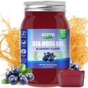 ACEYO (18 OZ) Irish Sea Moss Gel Organic Raw Vegan Blueberry Flavor 102 Vitamin og mineral Wild Harfted non-GMO immunforsvar Booster Thyroid fordøjelsesstøtte