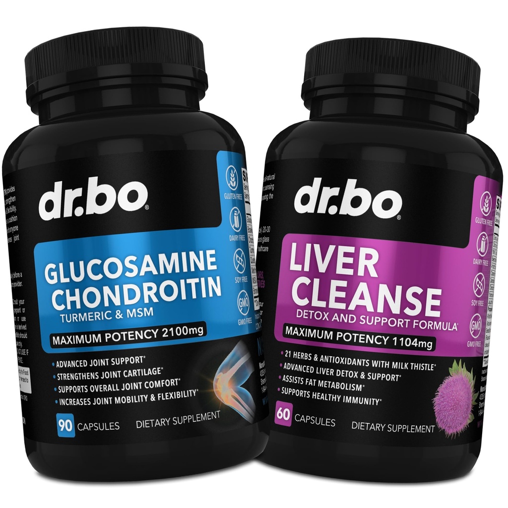 Glucosamin Chondroitin MSM gurmerisk & lever Cleanse Detox - Fælles sundhedstillæg Knee Bone Joints, Lever Cleanse Detox Support - Fælles støtte piller Glucosamin Sulfatkapsler Joints Kosttilskud