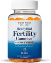 Bedste Nest Wellness Fertility Gummies - Prenatal Multivitamin til Conception Support - Nutritional Supplement med Methylerede Vitaminer - Vibrerende Health Support med Coenzym Q10 - Peach, 60 Gummies