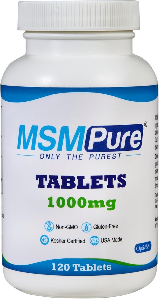 KALA SUNDHED MSM tabletter - 1000 mg US- Made MSM per tablet til fælles sundhed, hududseende, hår- og neglestøtte - belagt for nem synkning, smagløs - 120 greve