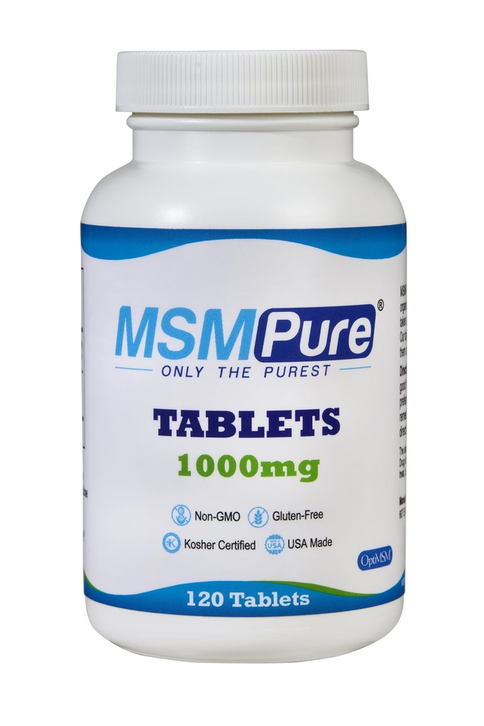 KALA SUNDHED MSM tabletter - 1000 mg US- Made MSM per tablet til fælles sundhed, hududseende, hår- og neglestøtte - belagt for nem synkning, smagløs - 120 greve