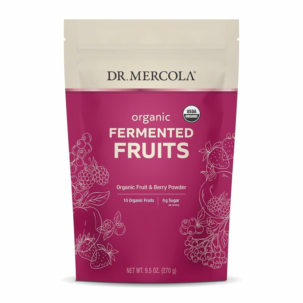 Dr. Mercola, Organic Fermented Fruits, 9,5 oz (270 g), 90 Servering, Certified Organic, Non GMO, Soy Free, Gluten Free, USDA Organic