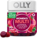 OLLY Women 's Multivitamin Gummy, Vitamin A, D, C, E, Biotin, Folinsyre, Voksen Chewable Vitamin, Berry Flavor, 45 Day Supply - 90 Greve