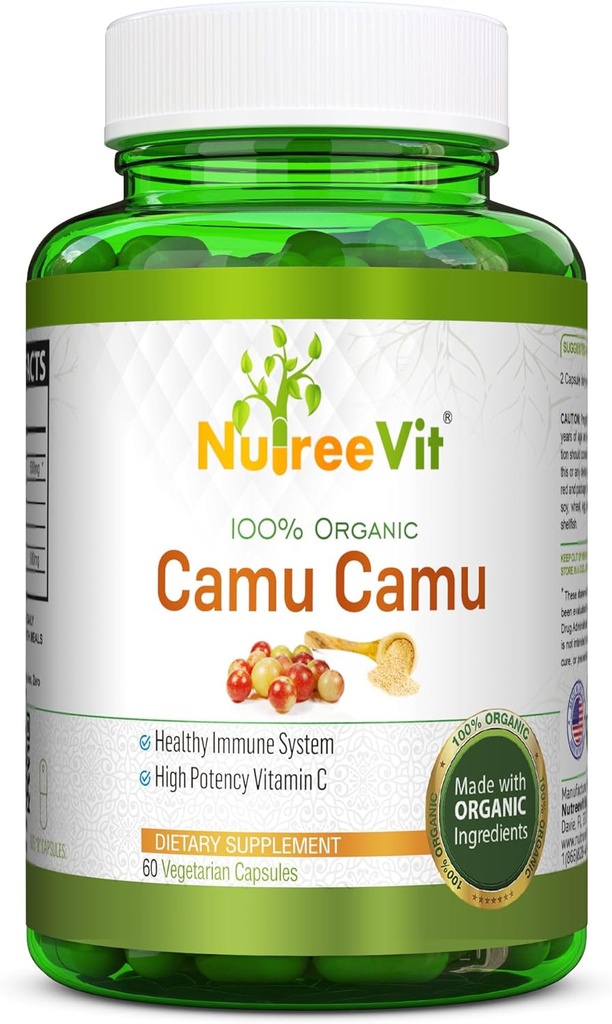 NurteeVit 100% Organic Camu Camu Capsules 500 mg (60 Tæl)