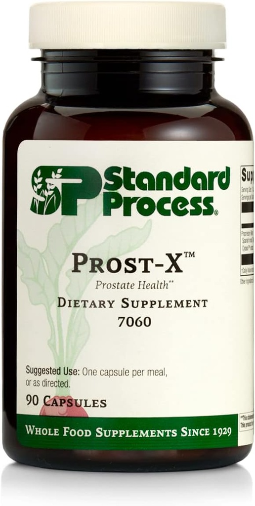 Standard Process Inc. Prost- X - Whole Food Prostate, Bone Health Supplement og Bone Support med spansk Moss - 90 kapsler