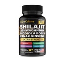 Shilajit Ashwagandha Rhodiola Rosea Panax Ginseng - for mænd og kvinder - Shilajit kapsler - 60 Veggie kapsler