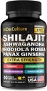 Shilajit Ashwagandha Rhodiola Rosea Panax Ginseng - for mænd og kvinder - Shilajit kapsler - 60 Veggie kapsler