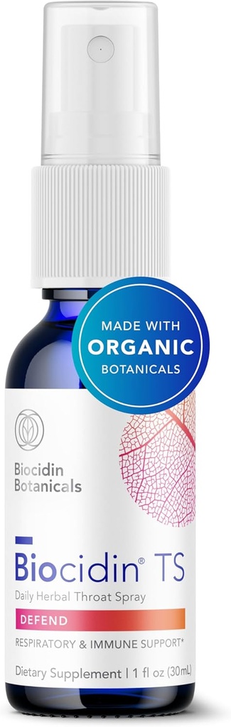 Biocidin Throat Spray - Halstumbing Spray til immunforsvar med Biocidin Blend - Klinisk researched, Fast- Actioning for Sæsonstøtte eller Rejser - Support Øvre luftveje (1 fl oz)